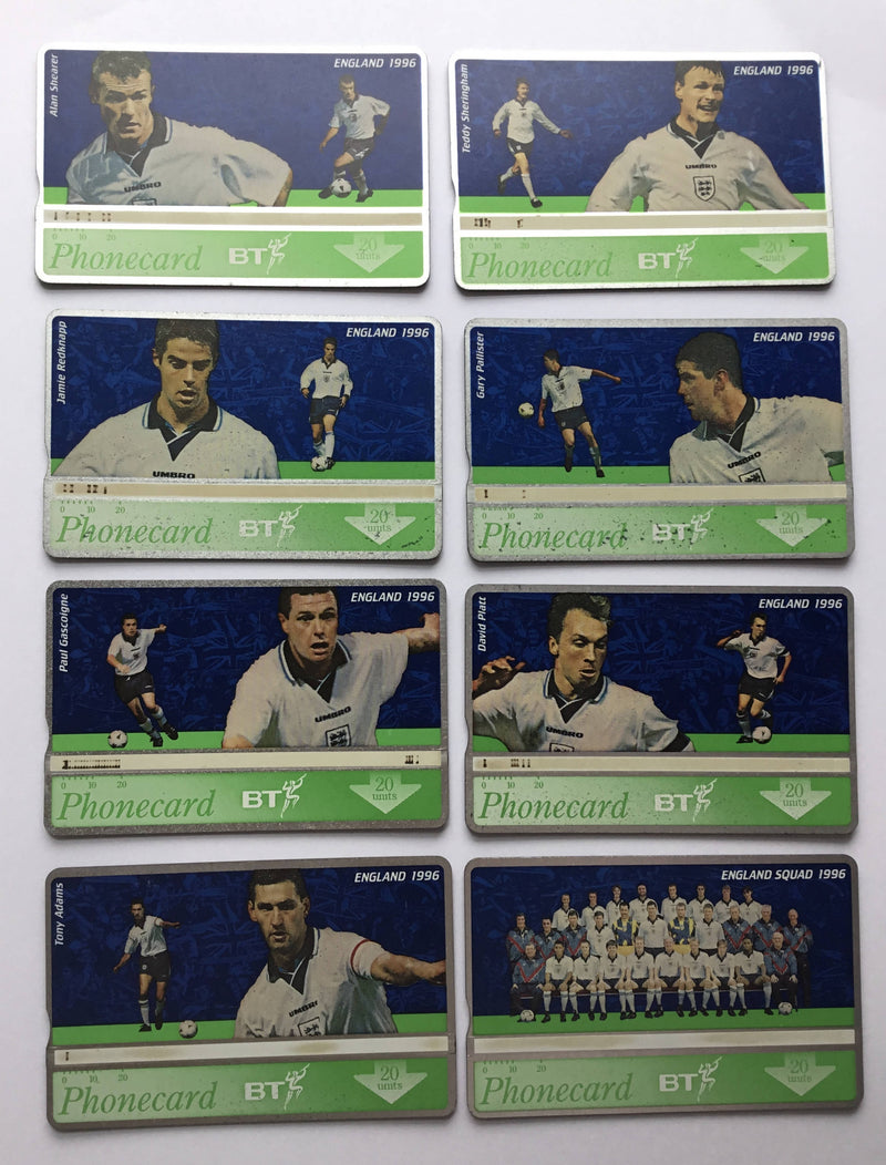 British Telecom Euro 96 Football.England team used phone cards.