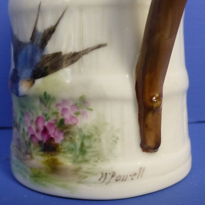 Royal Worcester Barrel Jug - Swallow Signed By William Powell