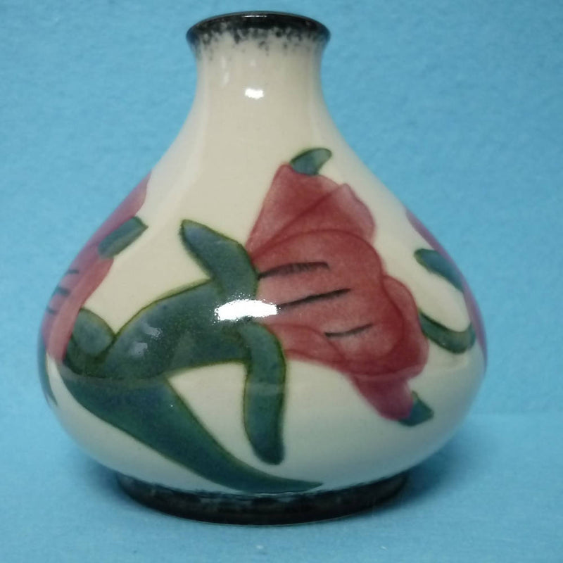 Corbridge Stoneware (Moorcroft Associate Co) Vase Red with Black Trim