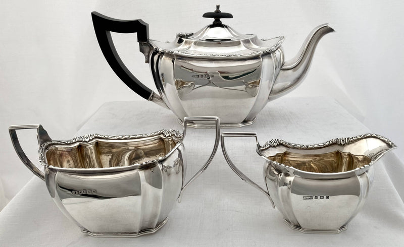 George V Silver Tea Set. Birmingham 1928 Daniel & Arter. 41 troy ounces.