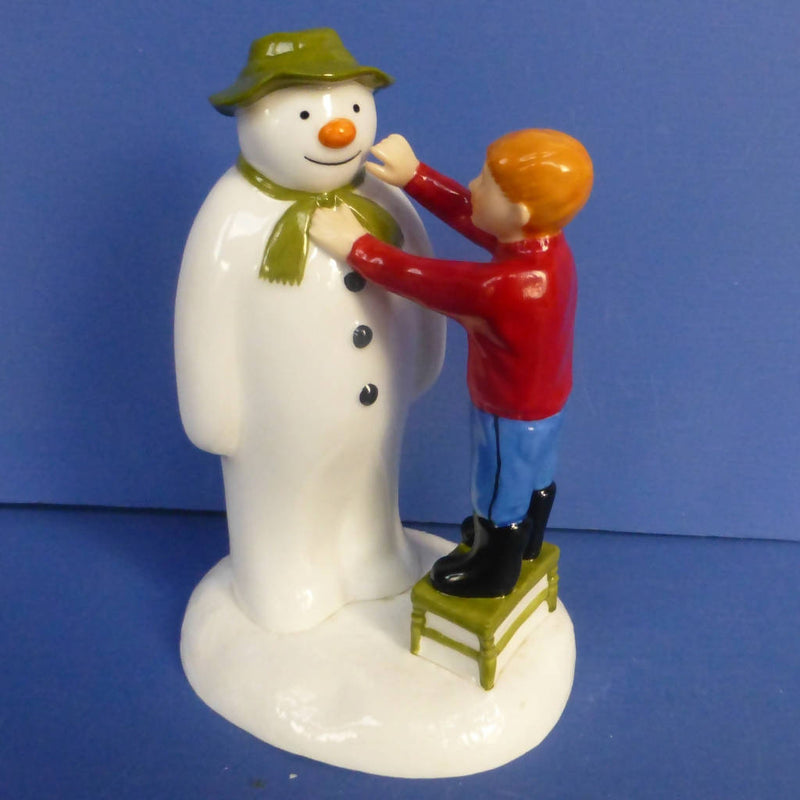 Coalport Snowman Figurine - Adding A Smile