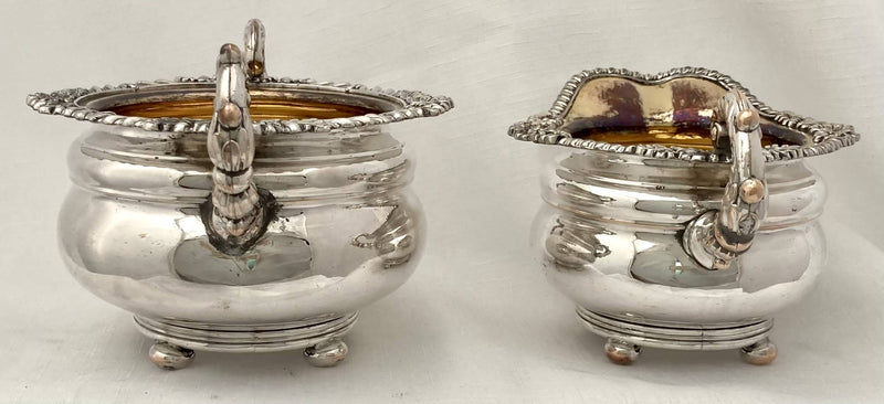 Georgian, George IV, Old Sheffield Plate Sugar Bowl & Cream Jug, circa 1820.