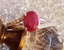 Ruby & White Zircon Sterling Silver Ring