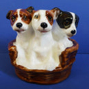 Royal Doulton Terrier Puppies In A Basket HN2588
