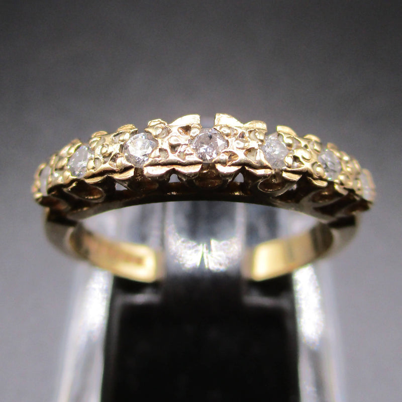 9ct gold diamond half eternity ring