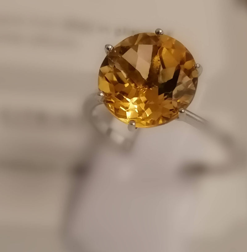 New Extremely Rare Size AAA Uruguay Citrine Ring - N/O