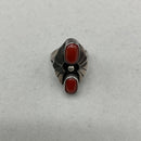 Vintage Silver and red coral ring