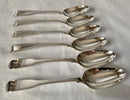 Georgian, George III, Set of Six Silver Dessert Spoons. London 1792 George Smith III & William Fearn. 7.9 troy ounces.