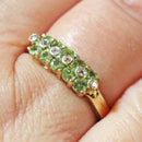 9ct gold peridot and diamond ring