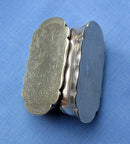 Serpentine Shape Silver Plated Snuff Box/Engraved Floral Decoration