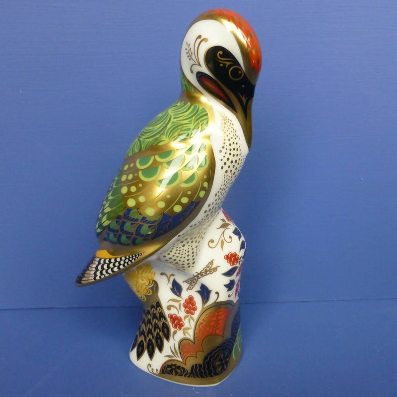 Royal Crown Derby Paperweight - Green Woodpecker