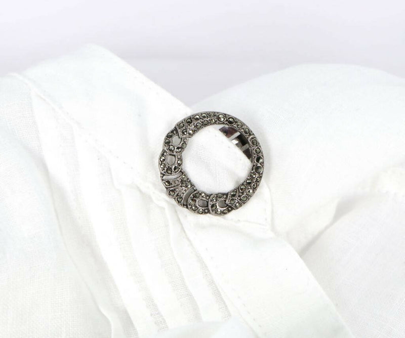 Art Deco Silver & Marcasite Dress Clip