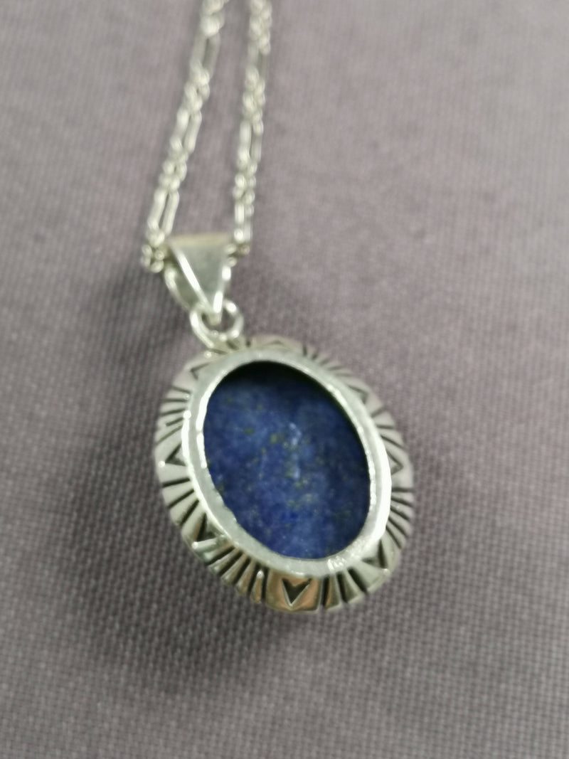 Silver & Lapis Lazuli Pendant & Chain