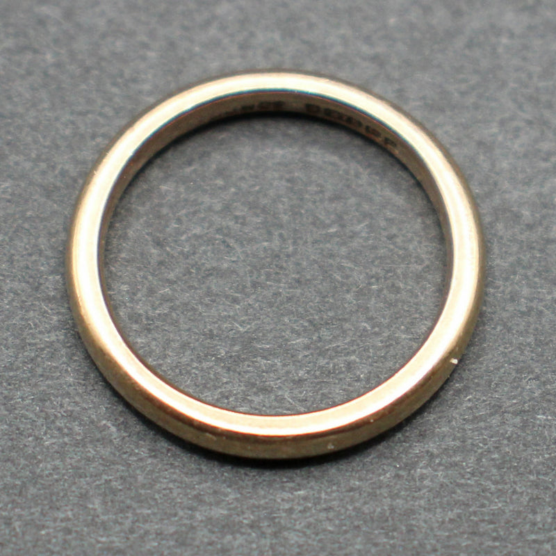 9ct gold plain wedding band