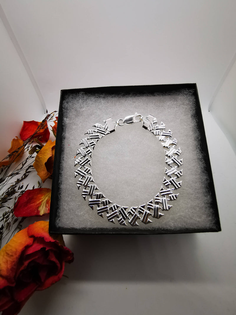 New Limited Edition Italian Sterling Silver Bracelet - 7.5"