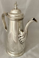 Georgian, George II, Silver Armorial Coffee Pot. London 1752 William Shaw & William Priest. 19.6 troy ounces.