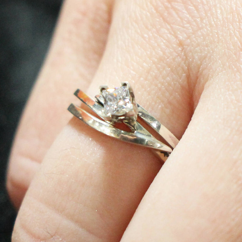 Jake: Silver with solitaire cz bridal set rings