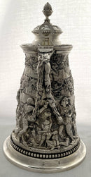 Victorian Teniers Style Silver Plated Wine Jug. John Grinsell & Sons, Birmingham circa 1870 - 1890.