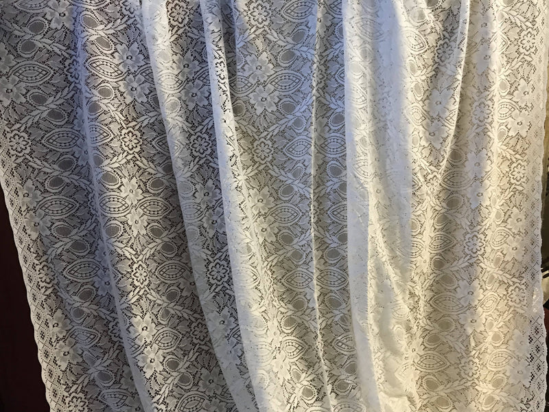 Adele victorian design wide Cotton Lace Curtain Panelling By the metre....Width 120” 300cms