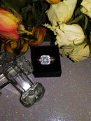 New Alexandrite and Natural Cambodian Zircon Cluster Ring in Platinum Overlay Sterling Silver