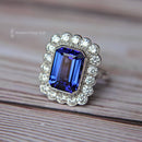 Handmade 18ct White Gold Tanzanite & Diamond Cluster Ring