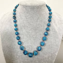 Turquoise foiled glass necklace