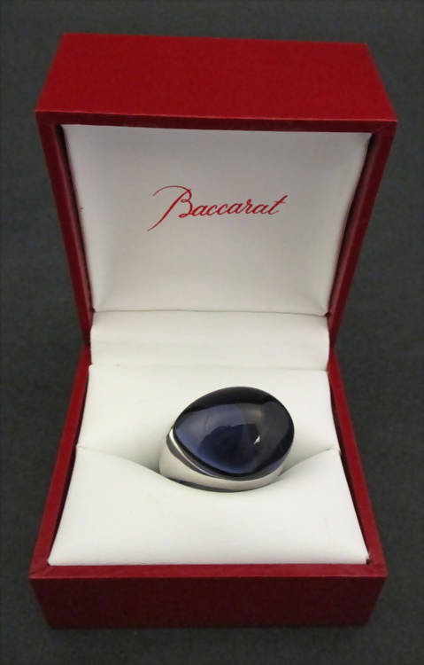 Baccarat Medicis silver with blue crystal ring