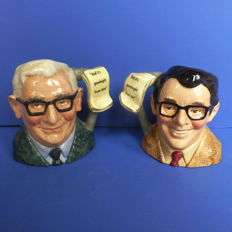 Royal Doulton Limited Edition Small Character Jugs Ronnie Corbett O.B.E. and Ronnie Barker O.B.E. (The Two Ronnies)