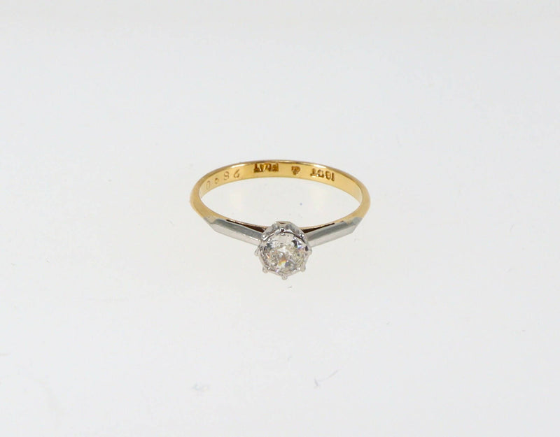 Art Deco 18ct & Platinum Diamond Solitaire Ring