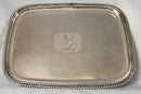 Georgian, George III period, Old Sheffield Plate waiter with stag crest, circa 1810 - 1820.
