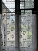 Scottish Madras Panel with Geometric Blue Swirl Design 59” / 43”