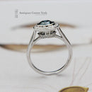 18ct White Gold Blue & White Diamond Cluster Ring
