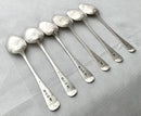 Georgian, George IV, Set of Six Provincial Silver Teaspoons. Exeter 1822, William Woodman of Bristol.