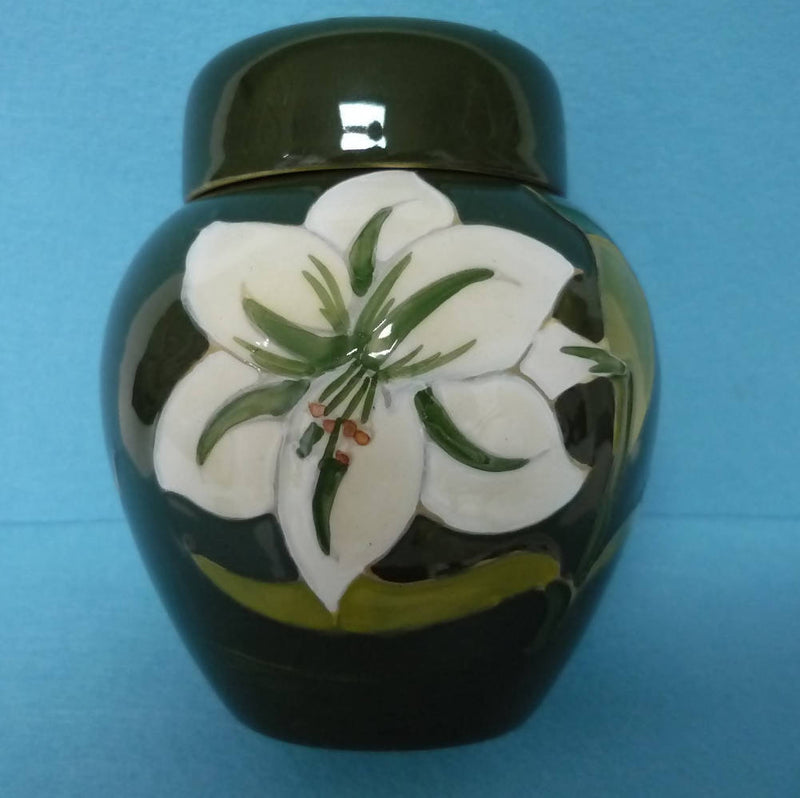 A Moorcroft Ginger Jar in the Bermuda Lily Pattern