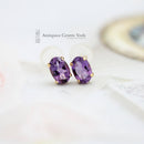 18ct Gold Amethyst Earrings