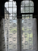 Scottish Madras Panel with Geometric Blue Swirl Design 59” / 43”