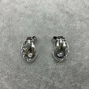 Silver and marcasite clip earrings