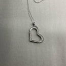 Sterling silver and CZ heart pendant necklace