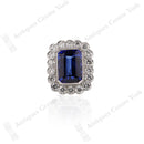 Handmade 18ct White Gold Tanzanite & Diamond Cluster Ring