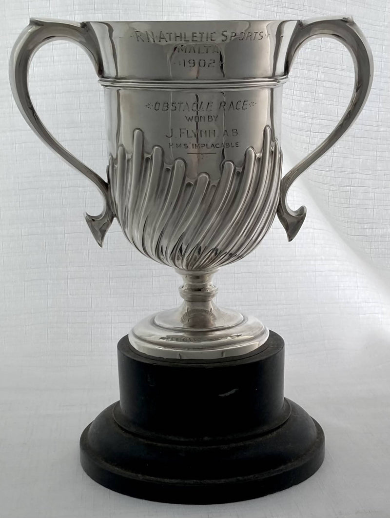 Royal Navy Silver Trophy Cup : HMS Implacable & Admiral Sir John Fisher. London 1901 William Hutton. 11 troy ounces.