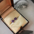 18ct White Gold Heart Cut Amethyst Earrings