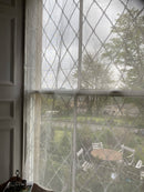 High end pure cotton trellis Ecru Cream madras Lace Curtaining 48"/110"