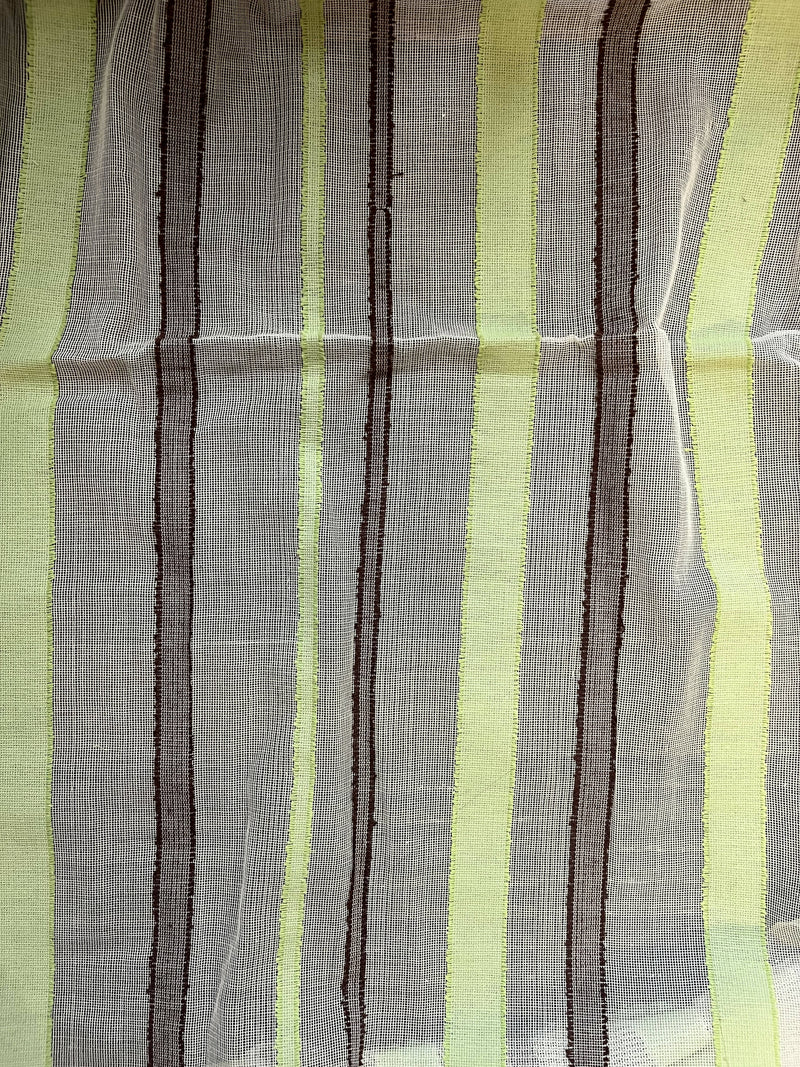 Scottish Madras Panel with Green and Brown Stripe Design 69” / 94”