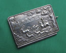 Silver/White Metal Aide Memoire Case/Embossed Hunting & Classical Scenes
