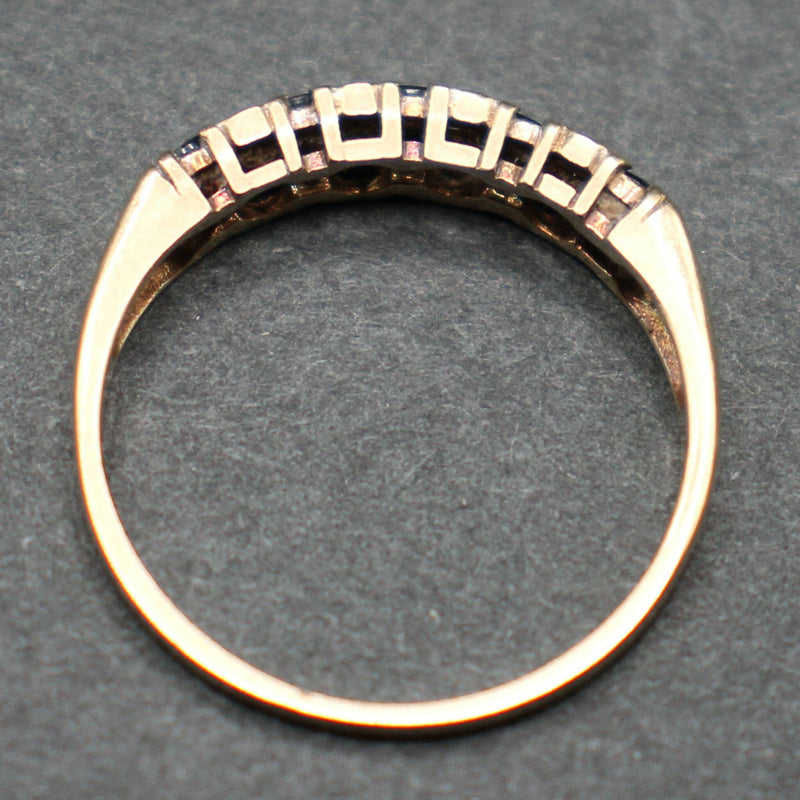 9ct gold sapphire diamond half eternity ring