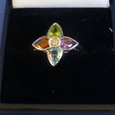 Silver Mixed Stone Ring Size N