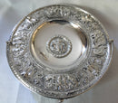 Victorian silver plated swing handled tazza. Elkington & Co. 1874