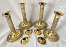 Early 19th Century Set of Four Gilded Old Sheffield Plate Candlesticks.