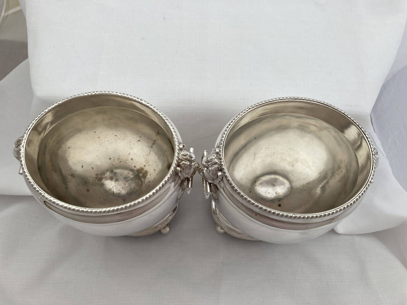 Georgian, George III, Pair of Old Sheffield Plate Urns. Circa 1810 - 1820.