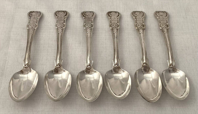 Victorian Six Silver Teaspoons. Newcastle 1845 John Walton. 4.9 troy ounces.